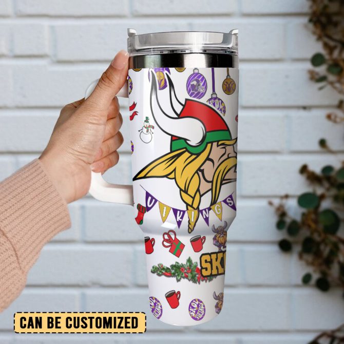 Minnesota Vikings Nfl Custom Stanley Quencher 40Oz Stainless Steel Tumbler With Handle - Image 3
