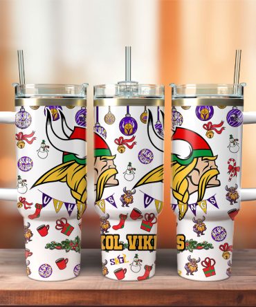 Minnesota Vikings Nfl Custom Stanley Quencher 40Oz Stainless Steel Tumbler With Handle