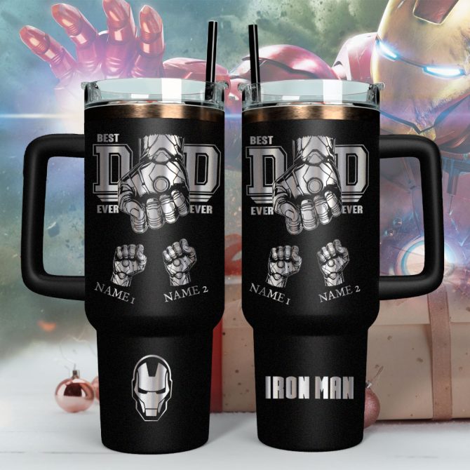 Father #8217;S Day Iron Man Avengers Movies Custom Stanley Quencher 40Oz Stainless Steel - Image 6