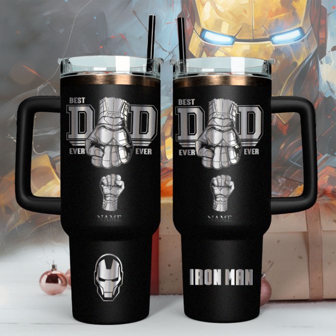 Father #8217;S Day Iron Man Avengers Movies Custom Stanley Quencher 40Oz Stainless Steel - Image 7