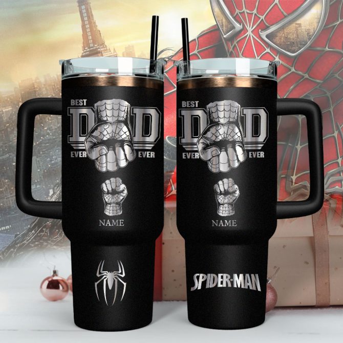 Father #8217;S Day Spider-Man Avengers Movies Custom Stanley Quencher 40Oz Stainless Steel - Image 7