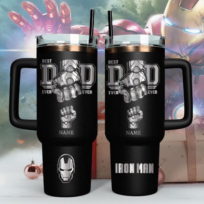 Father #8217;S Day Iron Man Avengers Movies Custom Stanley Quencher 40Oz Stainless Steel - Image 7