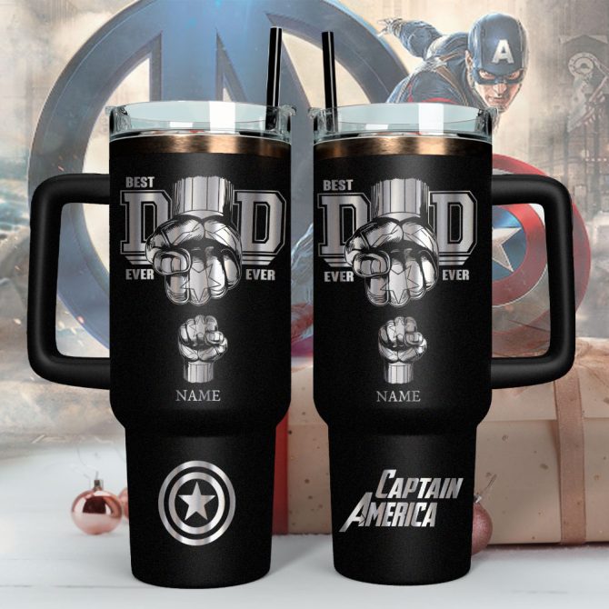 Father #8217;S Day Captain America Avengers Movies Custom Stanley Quencher 40Oz Stainless Steel - Image 7