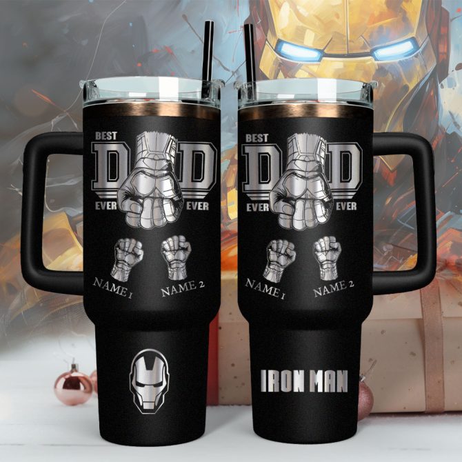 Father #8217;S Day Iron Man Avengers Movies Custom Stanley Quencher 40Oz Stainless Steel - Image 6