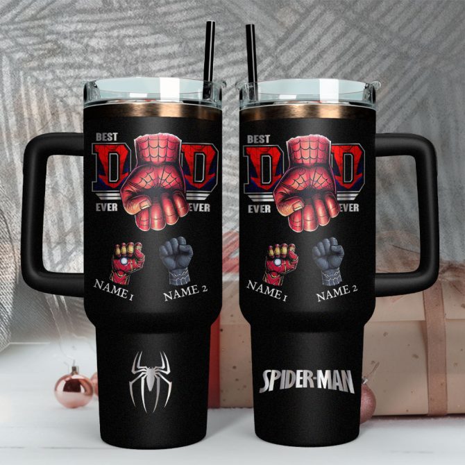 Father #8217;S Day Spider-Man Avengers Movies Custom Stanley Quencher 40Oz Stainless Steel