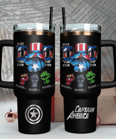 Father #8217;S Day Captain America Avengers Movies Custom Stanley Quencher 40Oz Stainless Steel