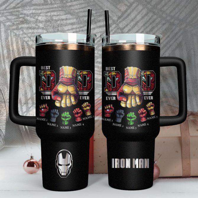 Father #8217;S Day Iron Man Avengers Movies Custom Stanley Quencher 40Oz Stainless Steel