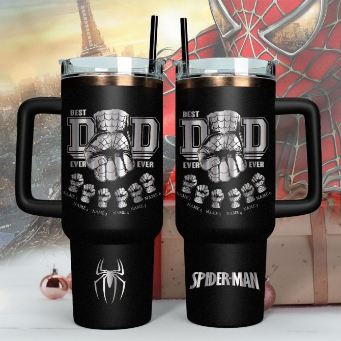 Father #8217;S Day Spider-Man Avengers Movies Custom Stanley Quencher 40Oz Stainless Steel - Image 2