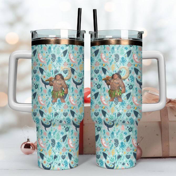 Moana Movies Custom Stanley Quencher 40Oz Stainless Steel Tumbler With Handle - Image 4