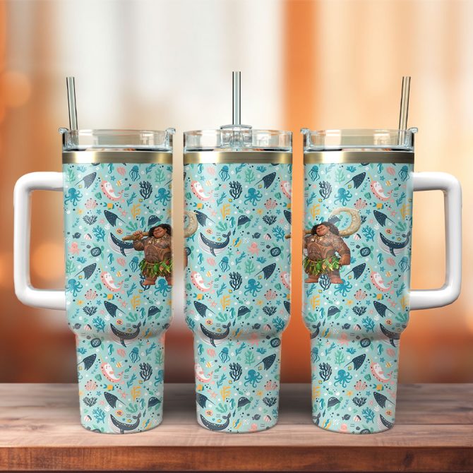 Moana Movies Custom Stanley Quencher 40Oz Stainless Steel Tumbler With Handle