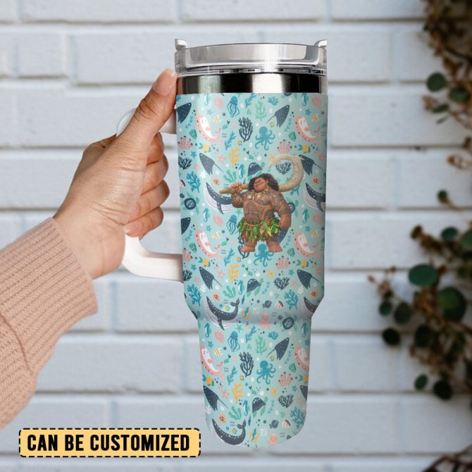 Moana Movies Custom Stanley Quencher 40Oz Stainless Steel Tumbler With Handle - Image 3