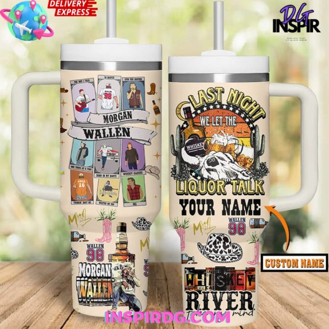 Morgan Wallen Music Custom Stanley Quencher 40Oz Stainless Steel Tumbler - Image 2