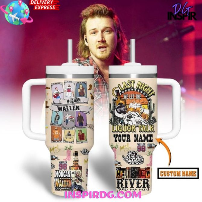 Morgan Wallen Music Custom Stanley Quencher 40Oz Stainless Steel Tumbler