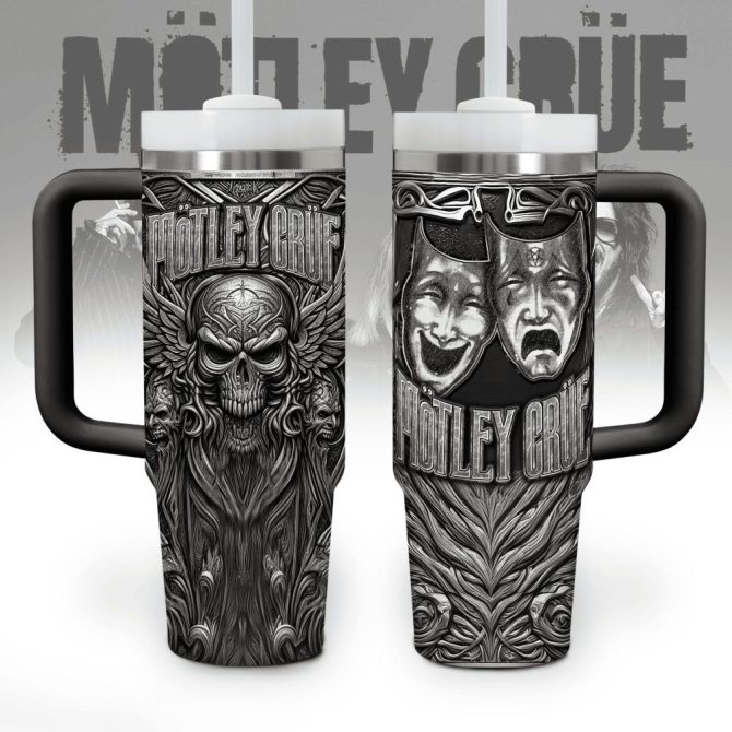 Motley Crue Music Custom Stanley Quencher 40Oz Stainless Steel Tumbler With Handle