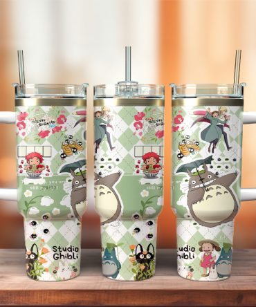 My Neighbor Totoro Anime Custom Stanley Quencher 40Oz Stainless Steel Tumbler With Handle