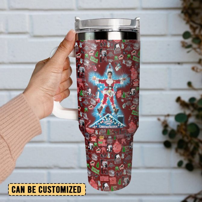 National Lampoon #8217;S Christmas Vacation Movies Custom Stanley Quencher 40Oz Stainless Steel Tumbler With Handle - Image 3