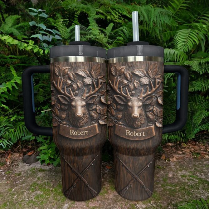 Nature Call Deer Custom Stanley Quencher 40Oz Stainless Steel Tumbler With Handle - Image 2