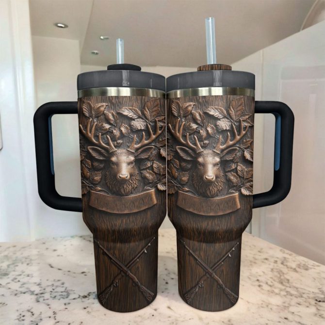 Nature Call Deer Custom Stanley Quencher 40Oz Stainless Steel Tumbler With Handle - Image 4