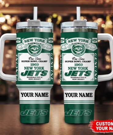 New York Jets Nfl Custom Stanley Quencher 40Oz Stainless Steel Tumbler With Handle