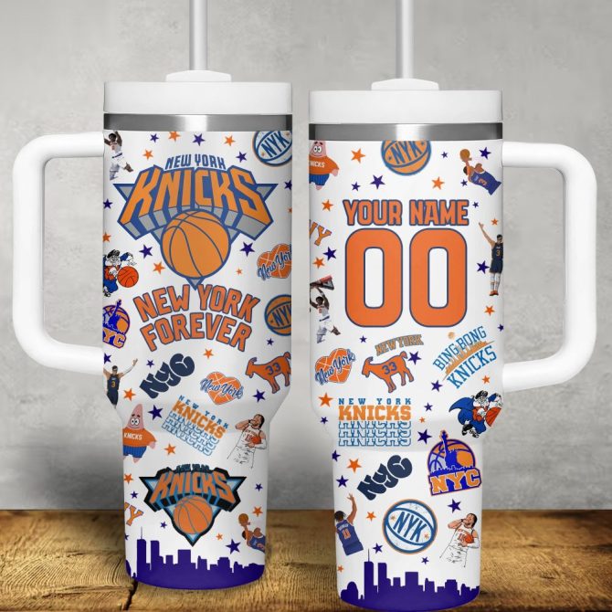 New York Knicks Nba Custom Stanley Quencher 40Oz Stainless Steel Tumbler
