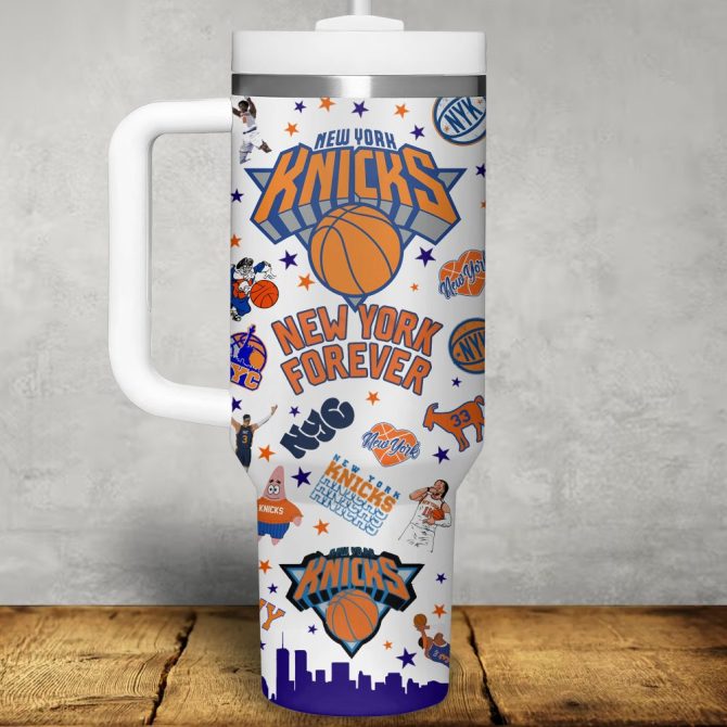 New York Knicks Nba Custom Stanley Quencher 40Oz Stainless Steel Tumbler - Image 2