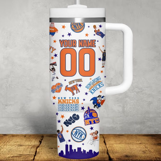 New York Knicks Nba Custom Stanley Quencher 40Oz Stainless Steel Tumbler - Image 3