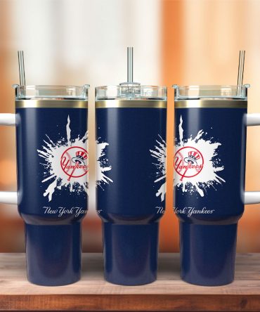 New York Yankees Mlb Sports Custom Stanley Quencher 40Oz Stainless Steel Tumbler With Handle
