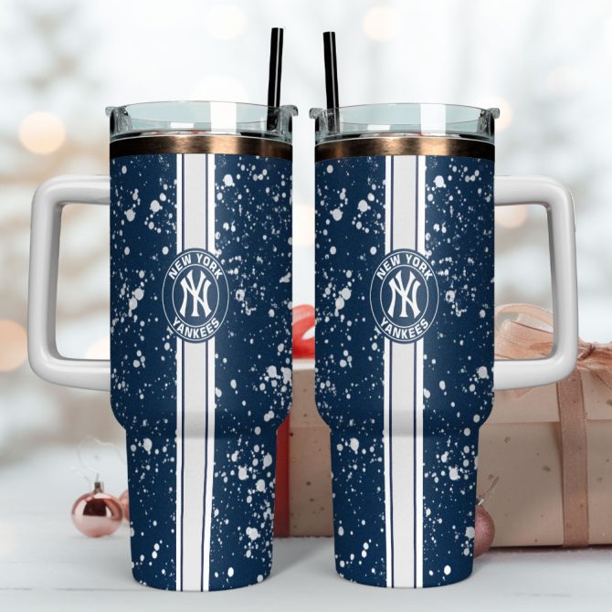 New York Yankees Mlb Sports Custom Stanley Quencher 40Oz Stainless Steel Tumbler With Handle - Image 4