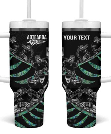 New Zealand Silver Fern Rugby Aotearoa Kiwi Maori Custom Stanley Quencher 40Oz Stainless Steel Tumbler With Handle
