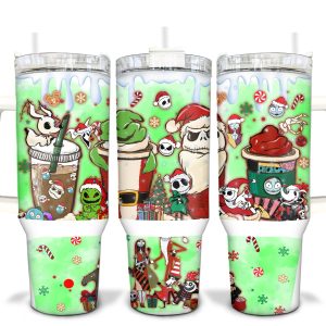 Nightmare Before Christmas  Cartoon Custom Stanley Quencher 40Oz Stainless Steel Tumbler With Handle