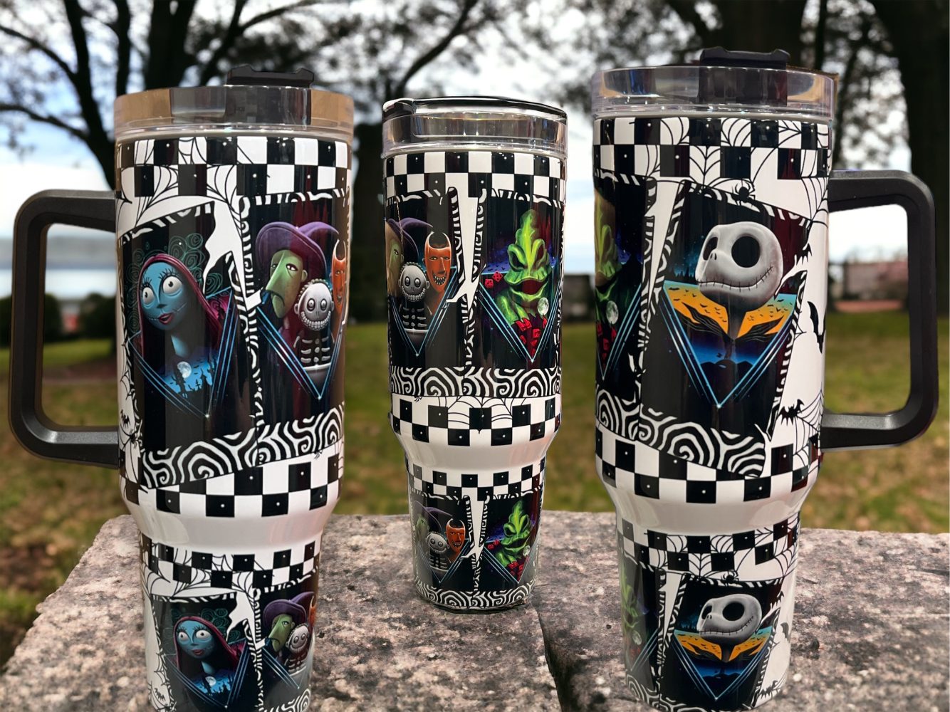 Nightmare Before Christmas Movies Custom Stanley Quencher 40Oz Stainless Steel Tumbler