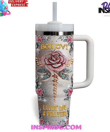 Bon Jovi Music Custom Stanley Quencher 40Oz Stainless Steel Tumbler
