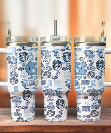 North Carolina Tar Heels Ncaa Sports Custom Stanley Quencher 40Oz Stainless Steel Tumbler With Handle