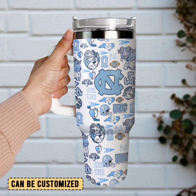 North Carolina Tar Heels Ncaa Sports Custom Stanley Quencher 40Oz Stainless Steel Tumbler With Handle - Image 3
