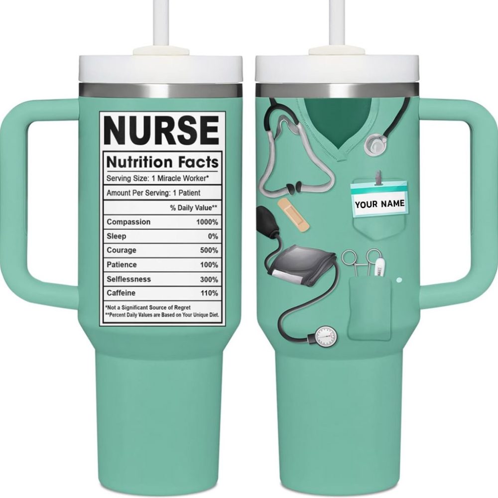 Nurse Custom Stanley Quencher 40Oz Stainless Steel Tumbler - Image 3
