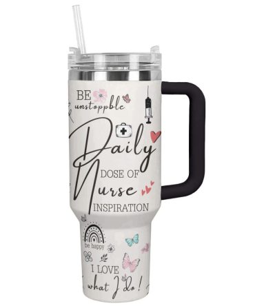 Nurse Custom Stanley Quencher 40Oz Stainless Steel Tumbler With Handle