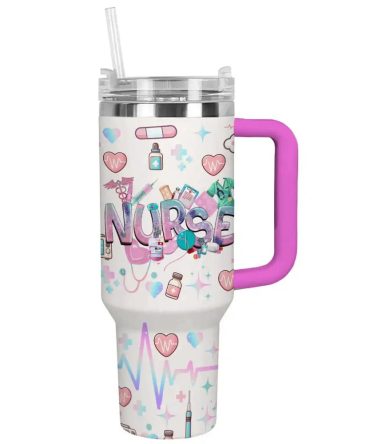Nurse Custom Stanley Quencher 40Oz Stainless Steel Tumbler With Handle