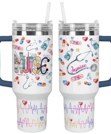 Nurse Custom Stanley Quencher 40Oz Stainless Steel Tumbler With Handle
