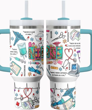 Nurse Custom Stanley Quencher 40Oz Stainless Steel Tumbler With Handle