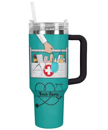 Nurse Custom Stanley Quencher 40Oz Stainless Steel Tumbler With Handle