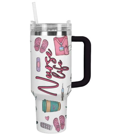 Nurse Custom Stanley Quencher 40Oz Stainless Steel Tumbler With Handle