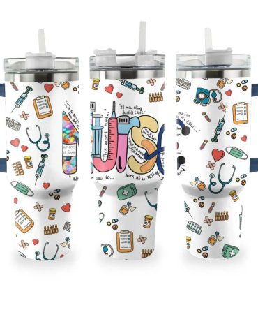 Nurse Custom Stanley Quencher 40Oz Stainless Steel Tumbler With Handle