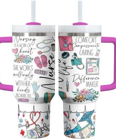 Nurse Custom Stanley Quencher 40Oz Stainless Steel Tumbler With Handle