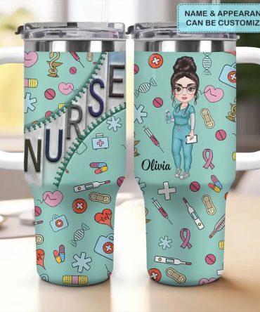 Nurse Life Custom Stanley Quencher 40Oz Stainless Steel Tumbler With Handle