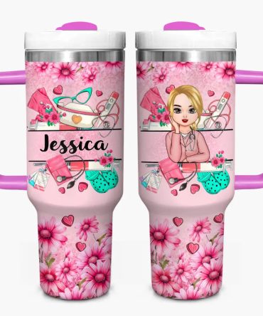 Nurse Life Custom Stanley Quencher 40Oz Stainless Steel Tumbler With Handle