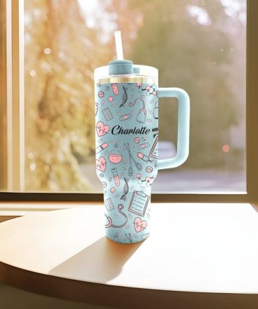 Nurse Life Custom Stanley Quencher 40Oz Stainless Steel Tumbler With Handle