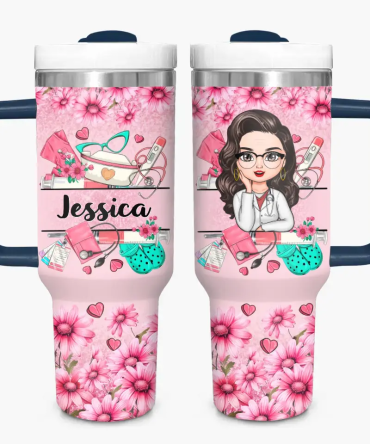 Nurse Life Custom Stanley Quencher 40Oz Stainless Steel Tumbler With Handle