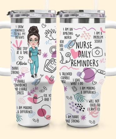 Nurse Life Custom Stanley Quencher 40Oz Stainless Steel Tumbler With Handle