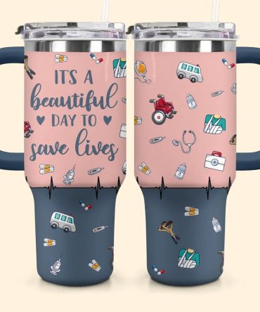 Nurse Life Custom Stanley Quencher 40Oz Stainless Steel Tumbler With Handle