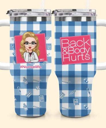 Nurse Life Custom Stanley Quencher 40Oz Stainless Steel Tumbler With Handle